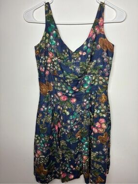 Miss Elliette Vintage Navy Floral & Berry V-Neck Mini Dress